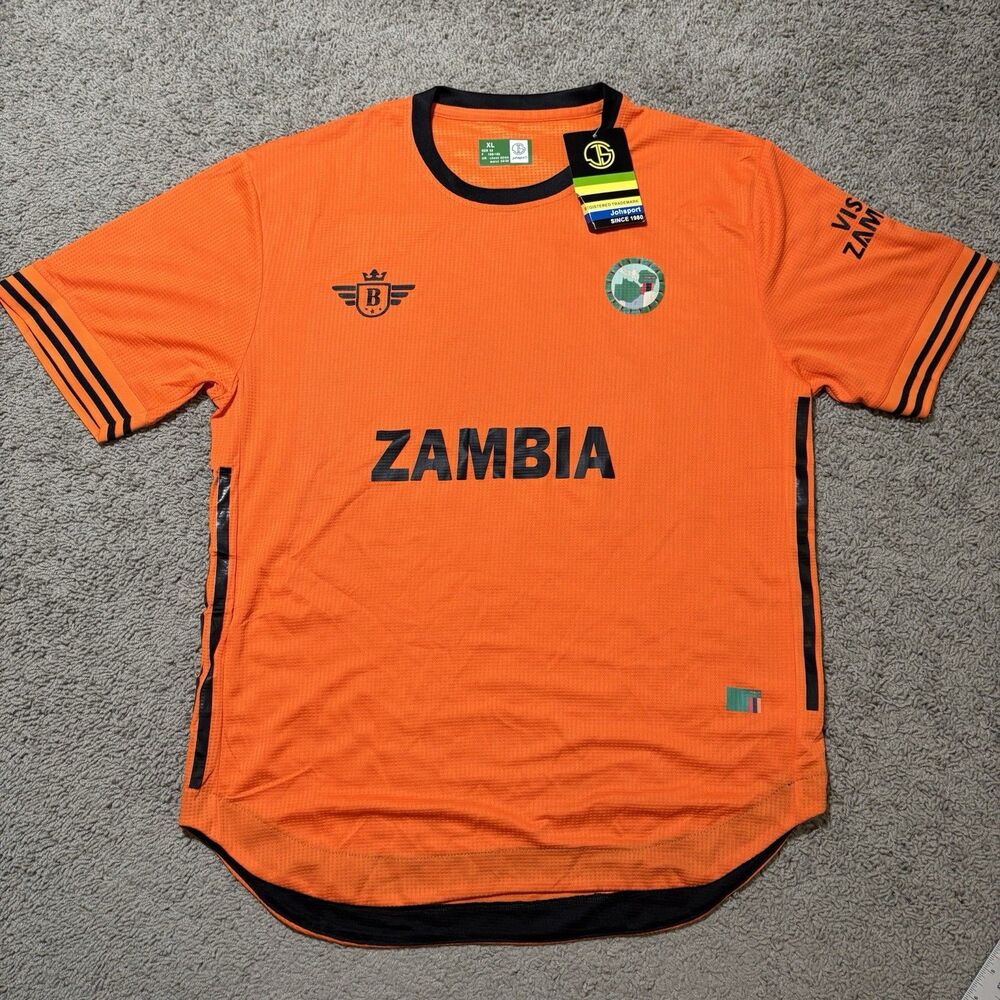 Zambia National Team Soccer Jersey Shirt Johsport Orange Men’s XL NWT Football